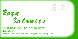 roza kolonits business card