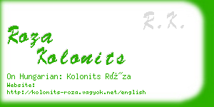 roza kolonits business card